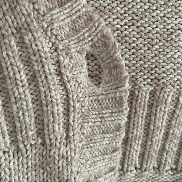 Eddie Bauer 100% cotton 3/4 sleeve oatmeal one button front cardigan size small - Picture 4 of 12